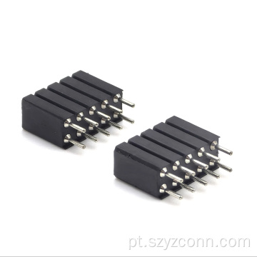 Conector fêmea usinado com passo de 2,54 mm 10P